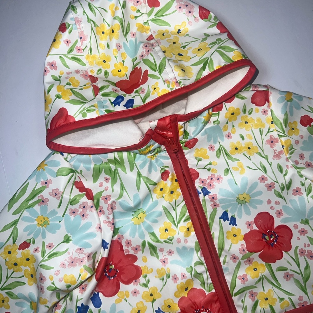 Little Me Colorful Floral Raincoat - Picture 4 of 9